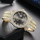 Full Diamond Surface Roman Scale Steel Watch Unisex Wrist Watch - EX-STOCK Canada