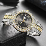 Full Diamond Surface Roman Scale Steel Watch Unisex Wrist Watch - EX-STOCK Canada