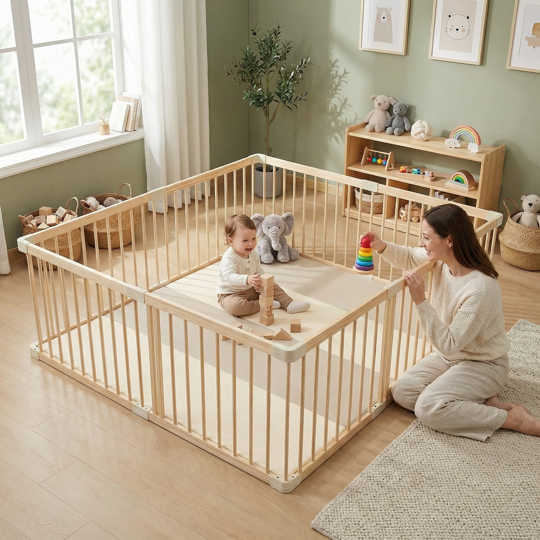 MESSI Wooden Playpen 
