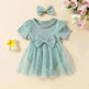 Girls' Multi-color Mesh Flounced Sleeve Short Sleeved Kazakhstan Dress - EX-STOCK CANADA