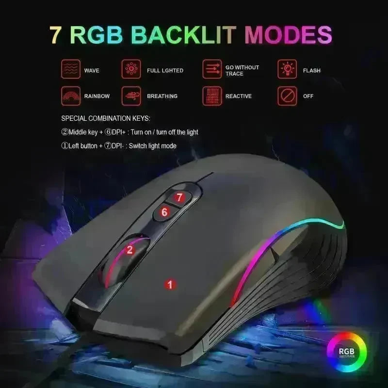 Glowing Gaming Mouse Gaming Wired Mouse - EX-STOCK CANADA