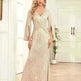 Gold Sequin Slim Fishtail Bridesmaid Banquet Party Wedding Evening Dress - EX-STOCK CANADA