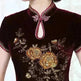 Golden Velvet Retro Modified Beaded Medium-length Cheongsam - EX-STOCK CANADA
