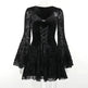 Gothic Vintage Fashion Elegant Classy Retro Mini Black Dress - EX-STOCK CANADA