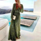 Green Gradient Spot Print Fashion Temperament Deep V Swing Dress - EX-STOCK CANADA