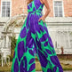 Green Printing Casual Lace Up Jumpsuit - EX-STOCK CANADA