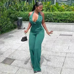 Halter Backless High Waist Pocket Casual Jumpsuit - EX-STOCK CANADA