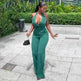 Halter Backless High Waist Pocket Casual Jumpsuit - EX-STOCK CANADA