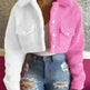 Harajuku Style Stitching Color Matching Women's Coat Slim Fit - EX-STOCK CANADA