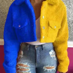 Harajuku Style Stitching Color Matching Women's Coat Slim Fit - EX-STOCK CANADA