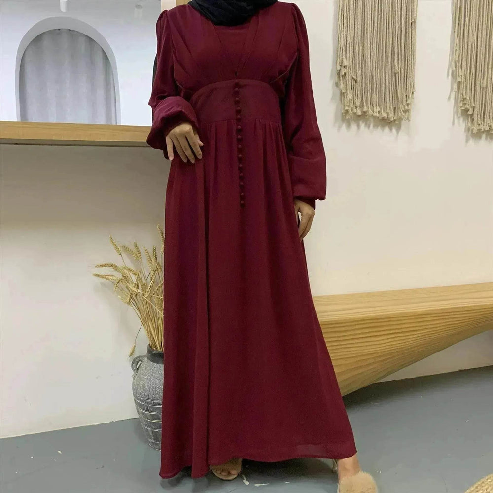 High-density Double Chiffon Simple Fashion And Elegant Abaya Dress for Arab Dubai Turkey Middle Eastern Women. - EX-STOCK Canada