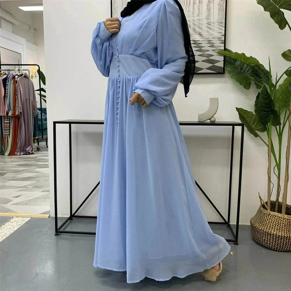 High-density Double Chiffon Simple Fashion And Elegant Abaya Dress for Arab Dubai Turkey Middle Eastern Women. - EX-STOCK Canada