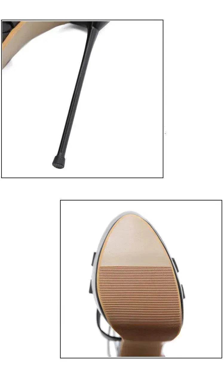 High Heels Buckle Women's Shoes Solid Color Platform Sandals - EX-STOCK Canada