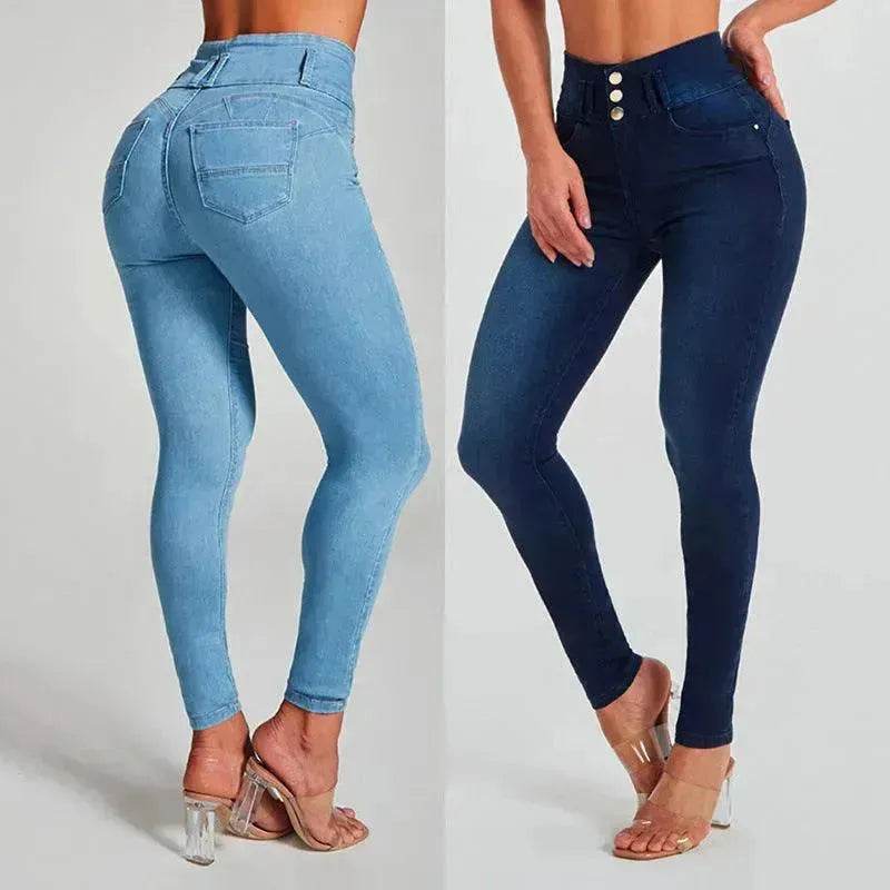 High Waist Jeans Women's Skinny Trousers Tight Stretch Shaping And Hip Lifting Pants - EX-STOCK Canada