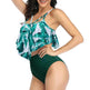High Waist Split Swimsuit with Double Layer Lotus Leaf Design - EX-STOCK Canada