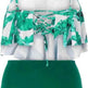 High Waist Split Swimsuit with Double Layer Lotus Leaf Design - EX-STOCK Canada