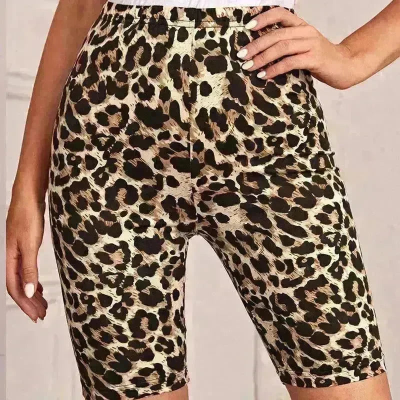 High Waist Tight Leopard Print Shorts Slim Elastic Leggings - EX-STOCK CANADA
