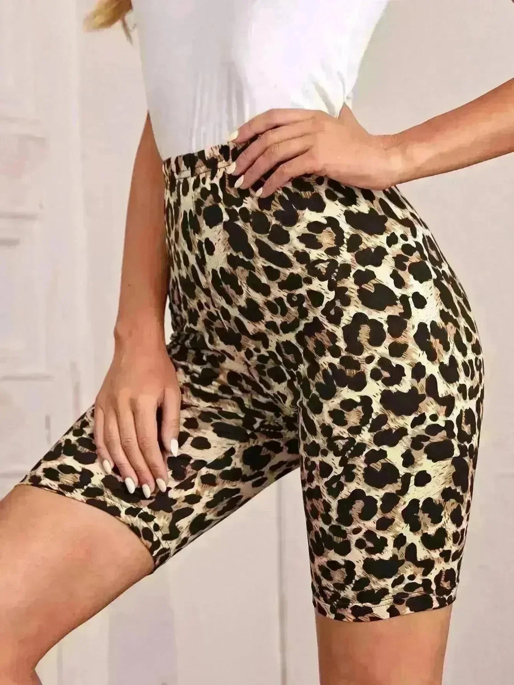 High Waist Tight Leopard Print Shorts Slim Elastic Leggings - EX-STOCK CANADA