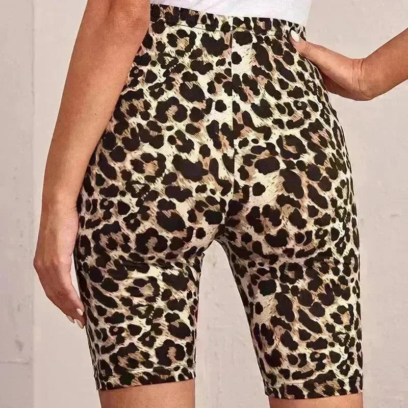 High Waist Tight Leopard Print Shorts Slim Elastic Leggings - EX-STOCK CANADA