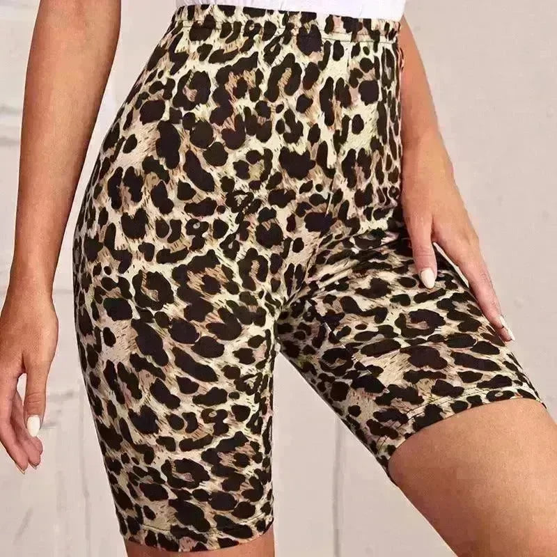 High Waist Tight Leopard Print Shorts Slim Elastic Leggings - EX-STOCK CANADA