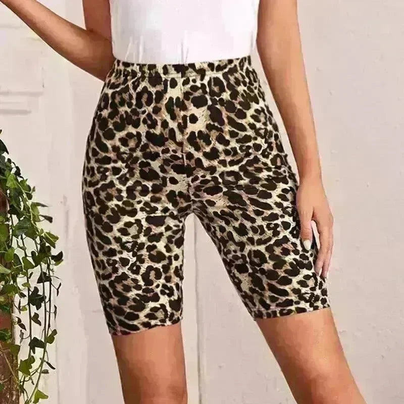 High Waist Tight Leopard Print Shorts Slim Elastic Leggings - EX-STOCK CANADA