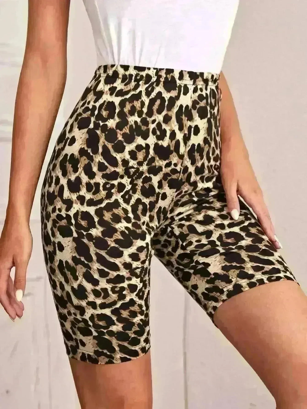 High Waist Tight Leopard Print Shorts Slim Elastic Leggings - EX-STOCK CANADA