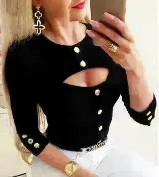 Hollow Out Button Top Women - EX-STOCK CANADA