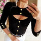 Hollow Out Button Top Women - EX-STOCK Canada