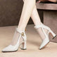 Hollow Thick Heel High Heel Large Size Shoes - EX-STOCK Canada