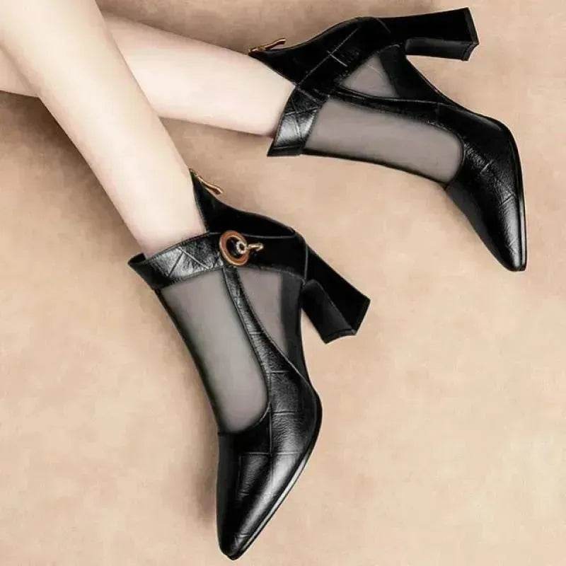 Hollow Thick Heel High Heel Large Size Shoes - EX-STOCK Canada