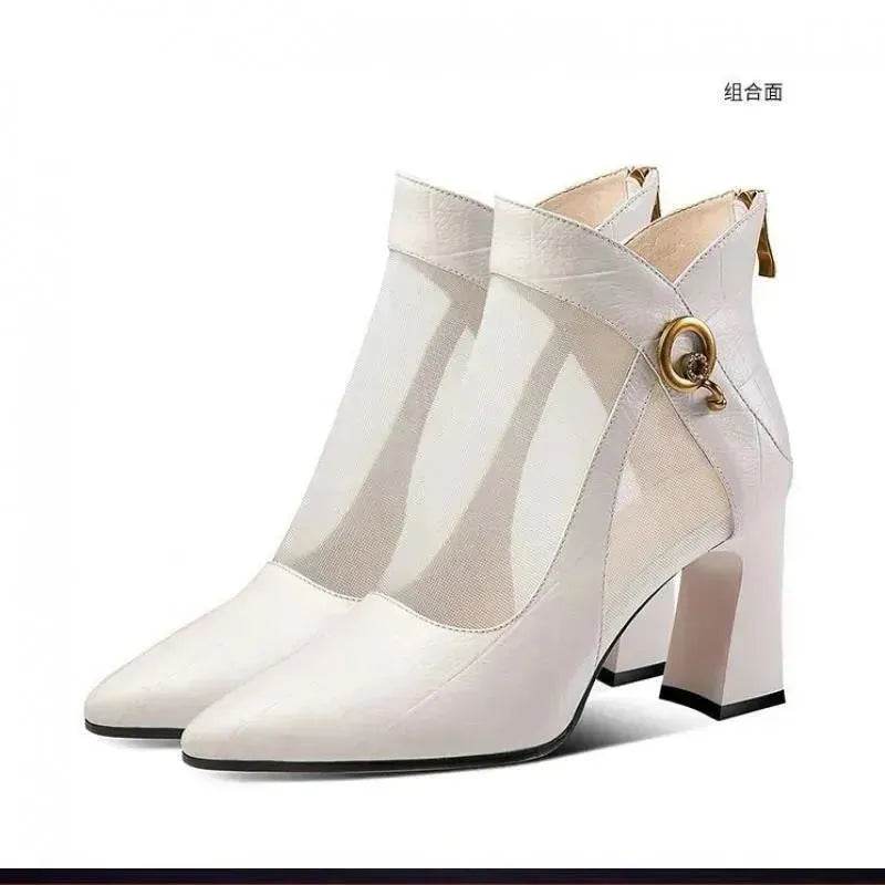 Hollow Thick Heel High Heel Large Size Shoes - EX-STOCK Canada