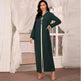 Hooded Avocado Green Dress Turkey Moroccan Seam Drill Robe Travel Dress - EX-STOCK Canada