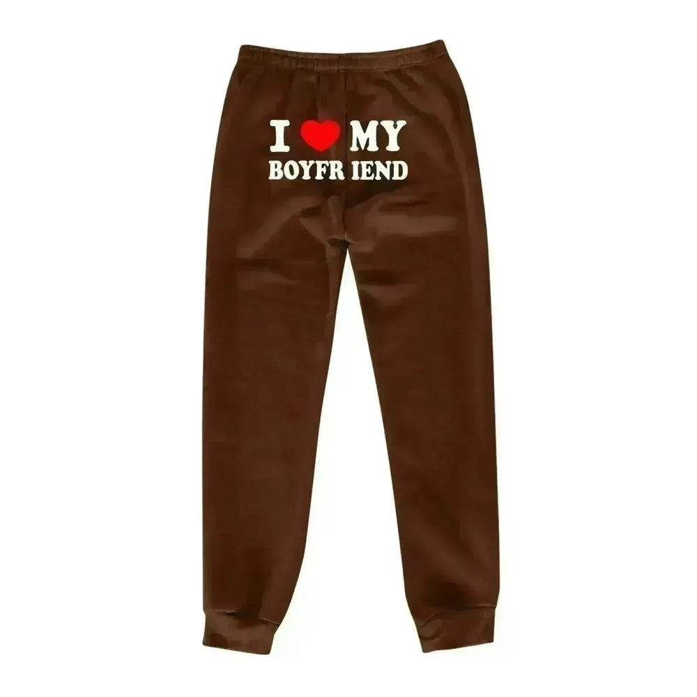 I Love MY BOYFRIEND Printed Trousers Casual Sweatpants Men And Women Sports Pants - EX-STOCK CANADA