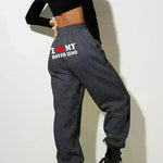 I Love MY BOYFRIEND Printed Trousers Casual Sweatpants Men And Women Sports Pants - EX-STOCK CANADA