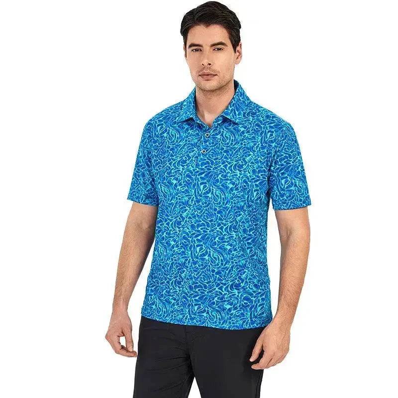 Ice Silk Printed Polo Shirt Men's Short Sleeve - EX-STOCK Canada
