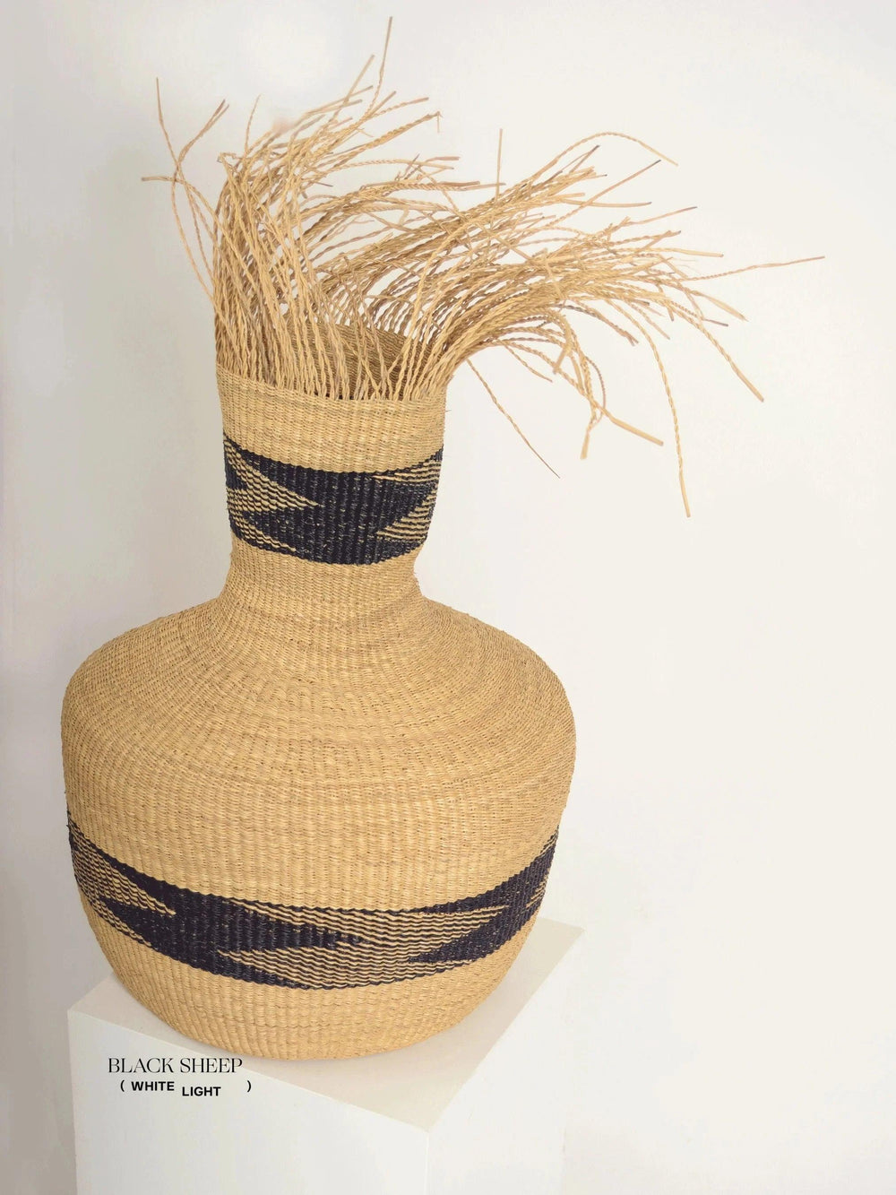 Large Ghana Bolga Basket 'Tisanie-Tia' NATURAL + BLACK EX-STOCK Canada 