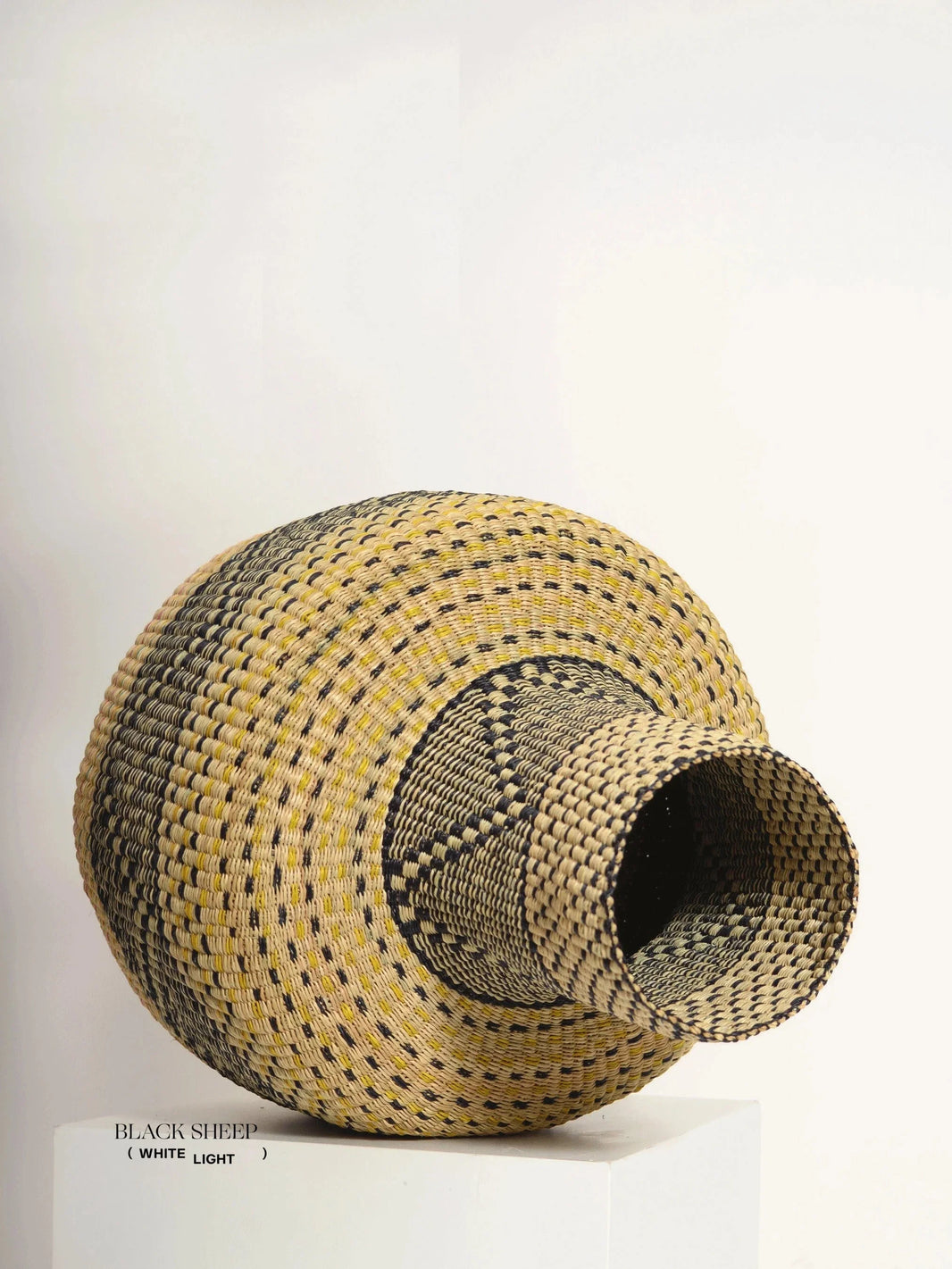 Medium Ghana Bolga 'Linka' Basket  NATURAL + BLACK EX-STOCK Canada 
