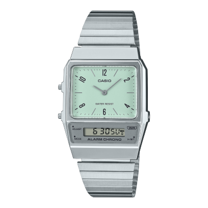 CASIO Vintage Cadran Argenté Vert Sarcelle | AQ-800E-3AVT 
