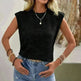 Ins Pleated Round Neck Sleeveless Vest Top For Women Summer Fashion New Casual Solid Color T-shirt For Womens Clothing - EX-STOCK CANADA