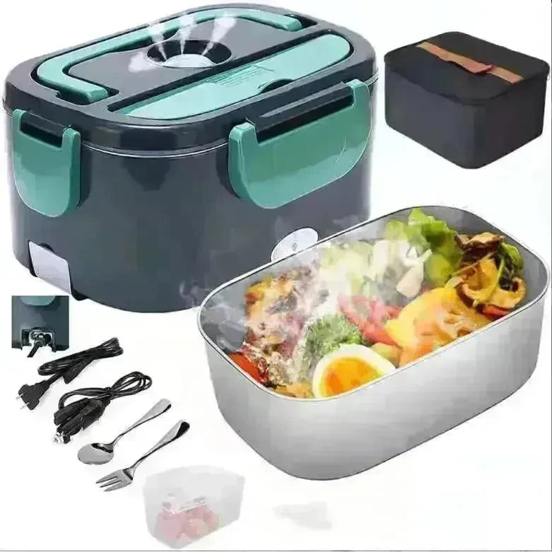 Insulated Lunch Box Large Capacity Heated Electric Lunch Box Stainless Steel Car Bento Box - EX-STOCK CANADA