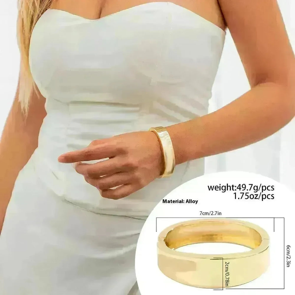Irregular With Personality Glossy Alloy Wide Bracelet for Women - EX-STOCK CANADA