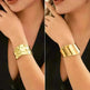 Irregular With Personality Glossy Alloy Wide Bracelet for Women - EX-STOCK CANADA