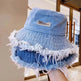Jean Fisherman Hat Women's Spring And Summer Thin Washed Old Frayed Edge Bucket Hat Outdoor - EX-STOCK Canada