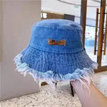Jean Fisherman Hat Women's Spring And Summer Thin Washed Old Frayed Edge Bucket Hat Outdoor - EX-STOCK Canada