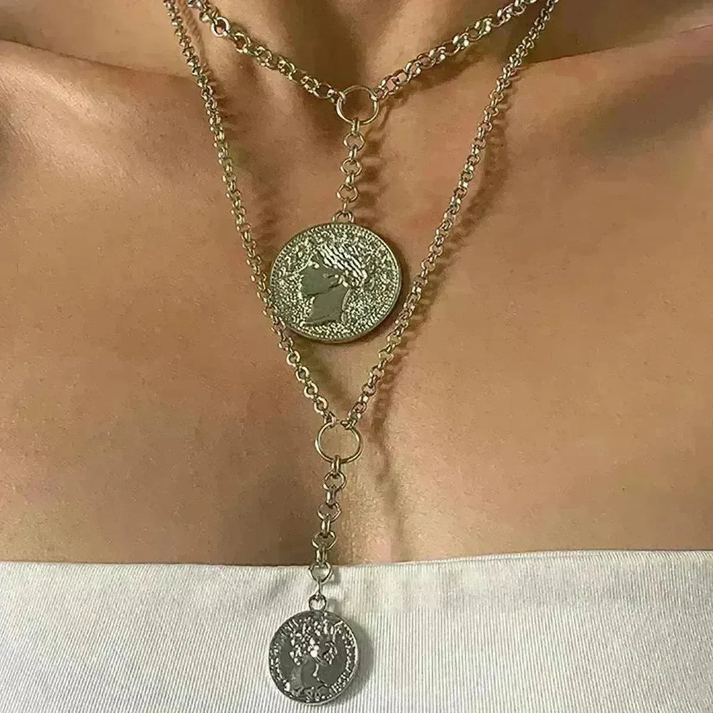 Jewelry Portrait Embossed Tassel Necklace Female - EX-STOCK CANADA