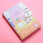 Kaba Bear Hippo Small White Magnetic Buckle Notebook Portable Notebook Girl Heart Creative Cute Hand Book - EX-STOCK CANADA