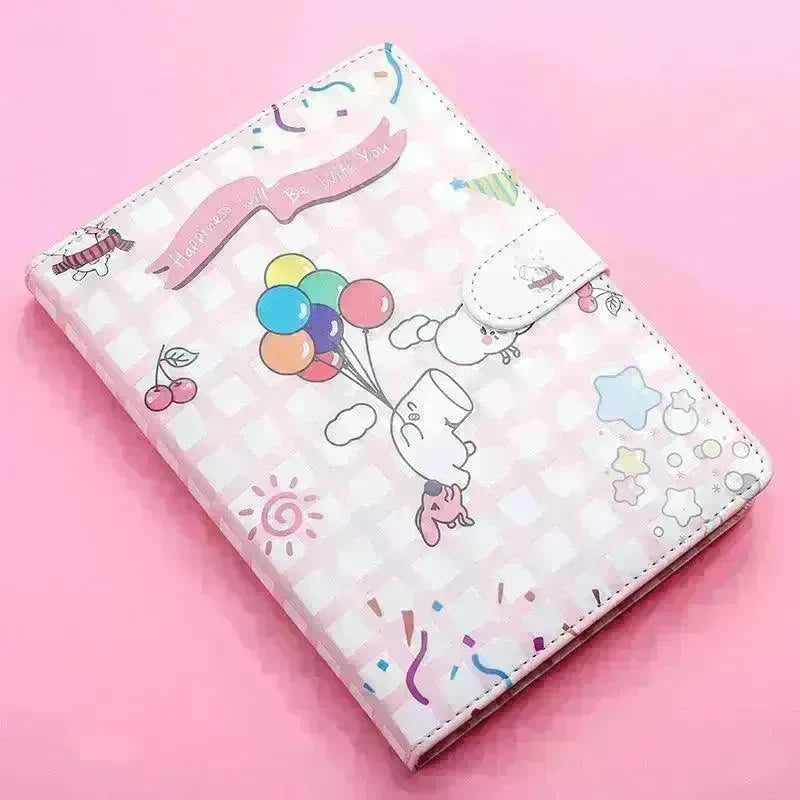 Kaba Bear Hippo Small White Magnetic Buckle Notebook Portable Notebook Girl Heart Creative Cute Hand Book - EX-STOCK CANADA