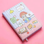 Kaba Bear Hippo Small White Magnetic Buckle Notebook Portable Notebook Girl Heart Creative Cute Hand Book - EX-STOCK CANADA