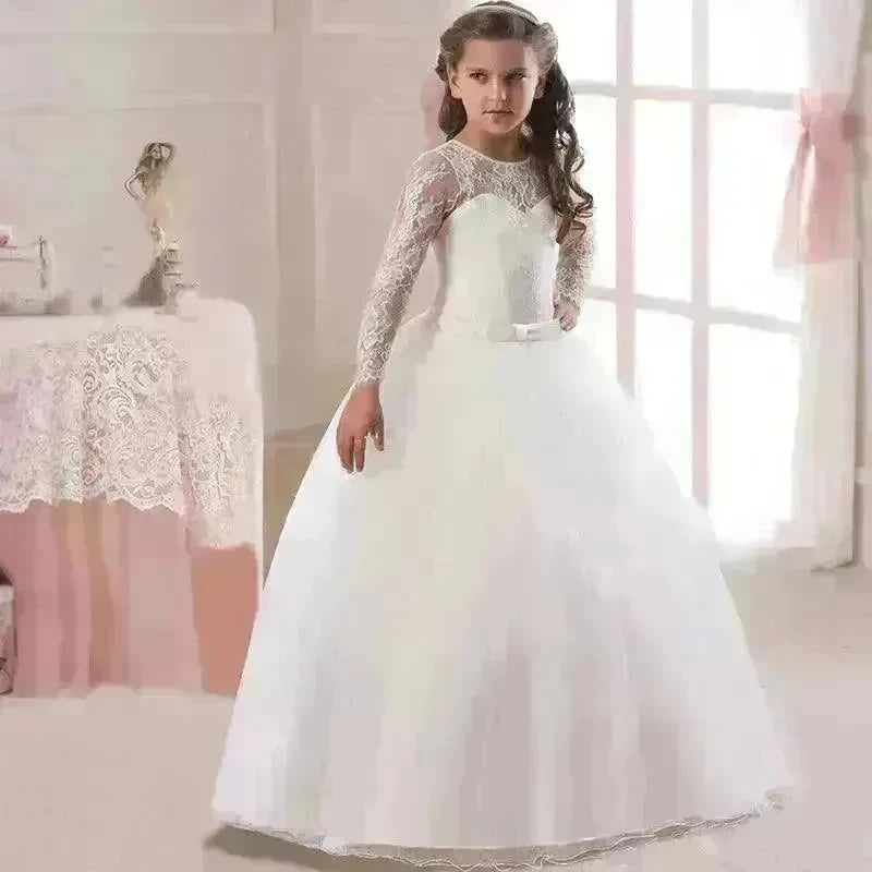 Kids Long Flower Girl Dress Dress - EX-STOCK CANADA