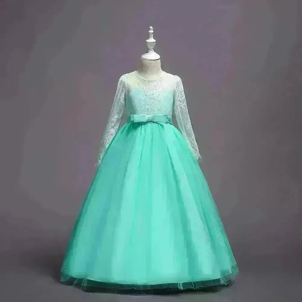 Kids Long Flower Girl Dress Dress - EX-STOCK CANADA